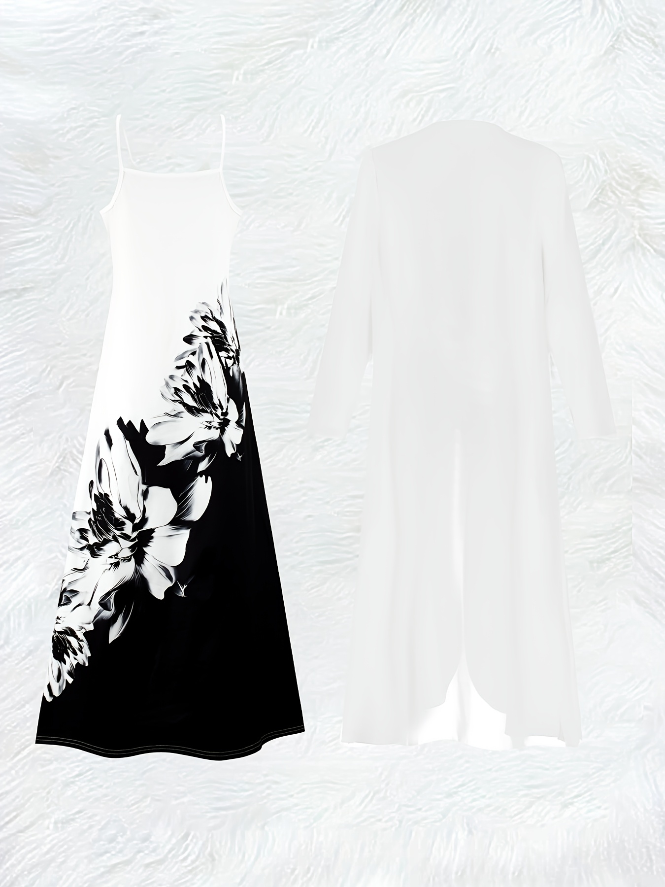 Casual Black and White Floral  - Romper Floral Print 评论和价格