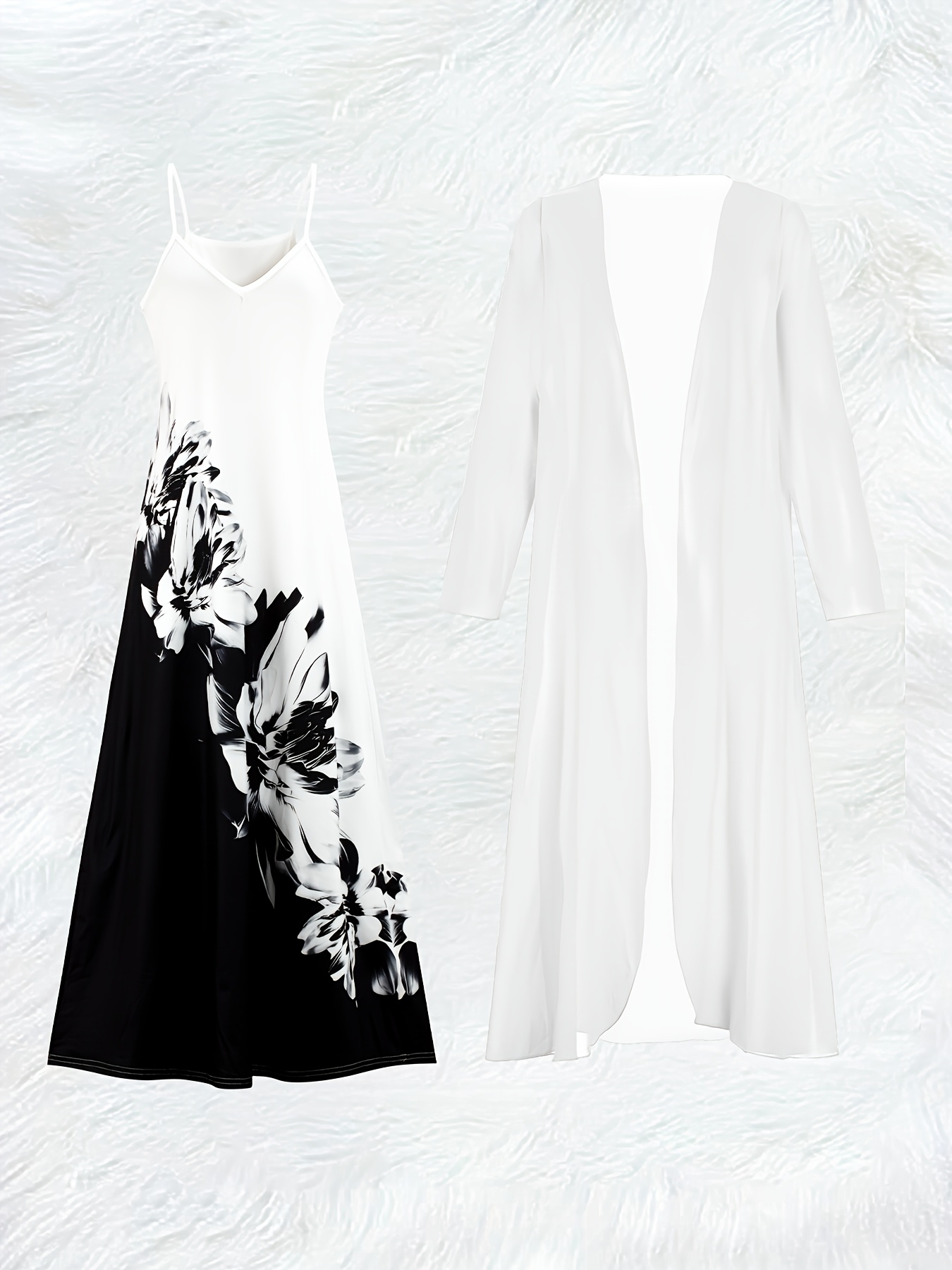 Casual Black and White Floral  - Romper Floral Print 评论和价格