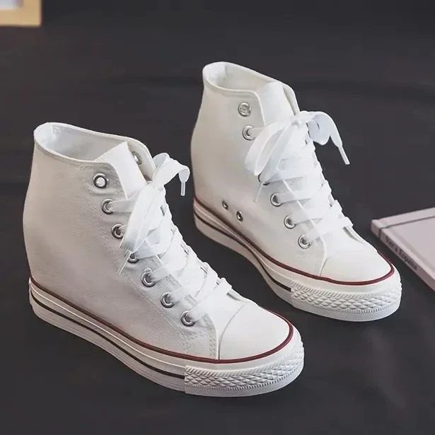 High 8cm Platform Canvas Shoes - Wedge Espadrille Women 评论和价格